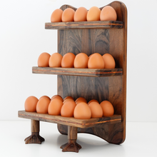 Load image into Gallery viewer, Rustic egg holder. Farmhouse Wood Egg Holder. Egg stand. Wooden Egg Holder
