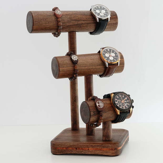 Luxury Wooden jewelry stand, Bracelet display holder, T-Bar, watch stand organizer