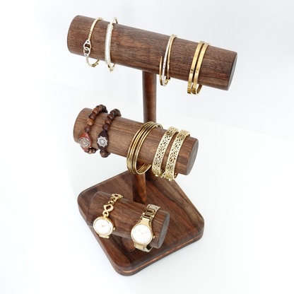 Luxury Wooden jewelry stand, Bracelet display holder, T-Bar, watch stand organizer