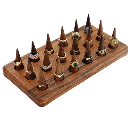 Black walnut ring holder cone, ring display
