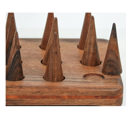 Black walnut ring holder cone, ring display