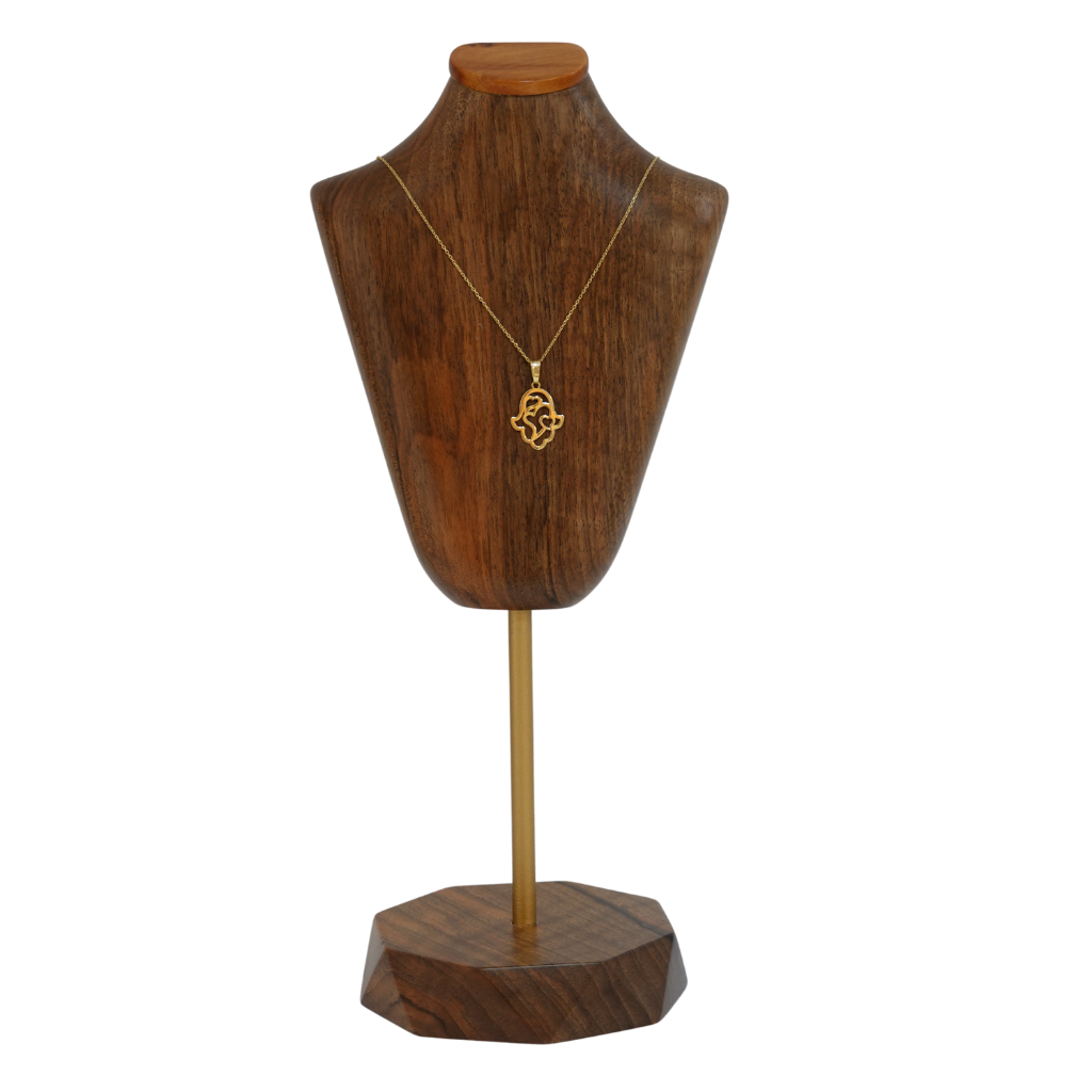 Necklace Bust Jewelry Display Stand, Mannequin Necklace Holder, Wood Necklace Display Holder