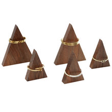 Load image into Gallery viewer, Triangle Bracelet Display Stand, Wood Triangle Jewelry Display, Wooden Bracelet Holder
