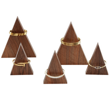 Load image into Gallery viewer, Triangle Bracelet Display Stand, Wood Triangle Jewelry Display, Wooden Bracelet Holder
