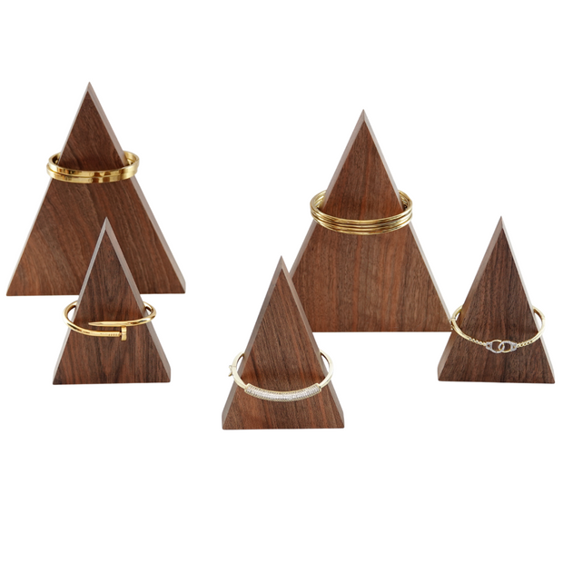Triangle Bracelet Display Stand, Wood Triangle Jewelry Display, Wooden Bracelet Holder